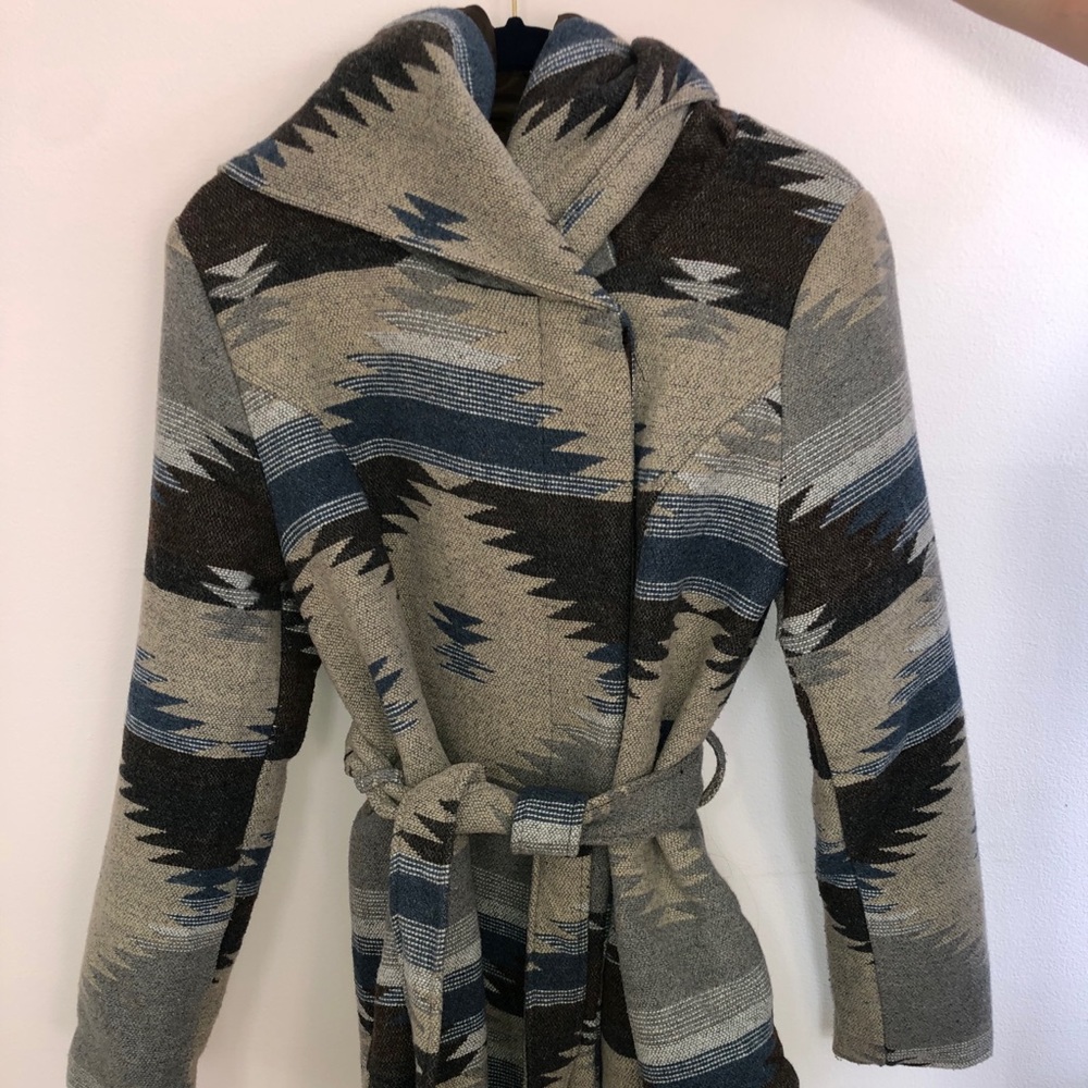 Hooded Tribal Pea Coat